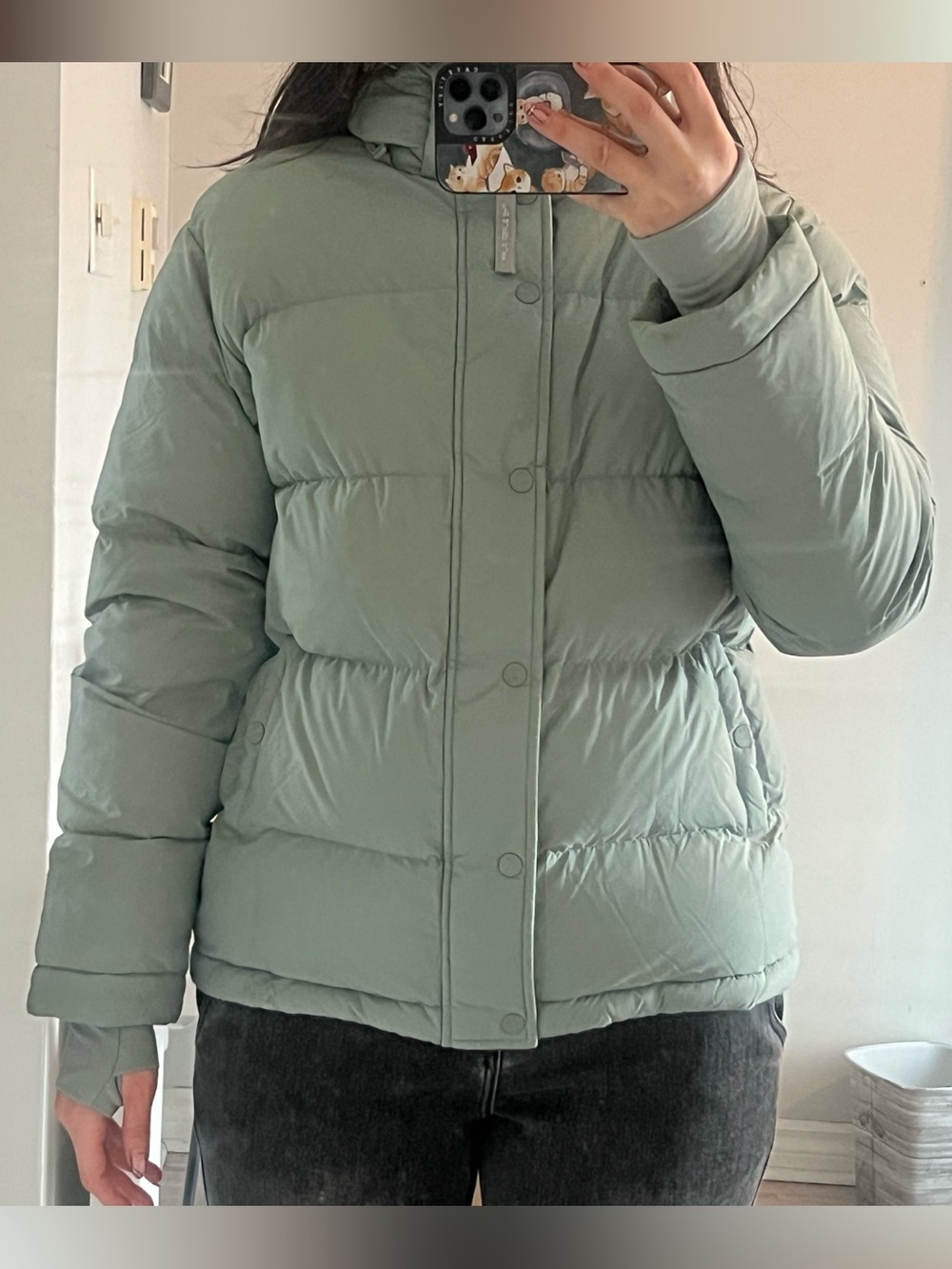 Aritzia TNA Super Puff - Regular - Size Small - Sage Green colour